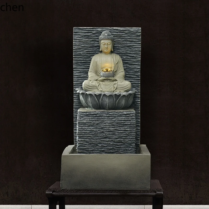 WL Desktop lucky jewelry, flowing fountain, living room water curtain wall, home decoration, Buddha statue decoration