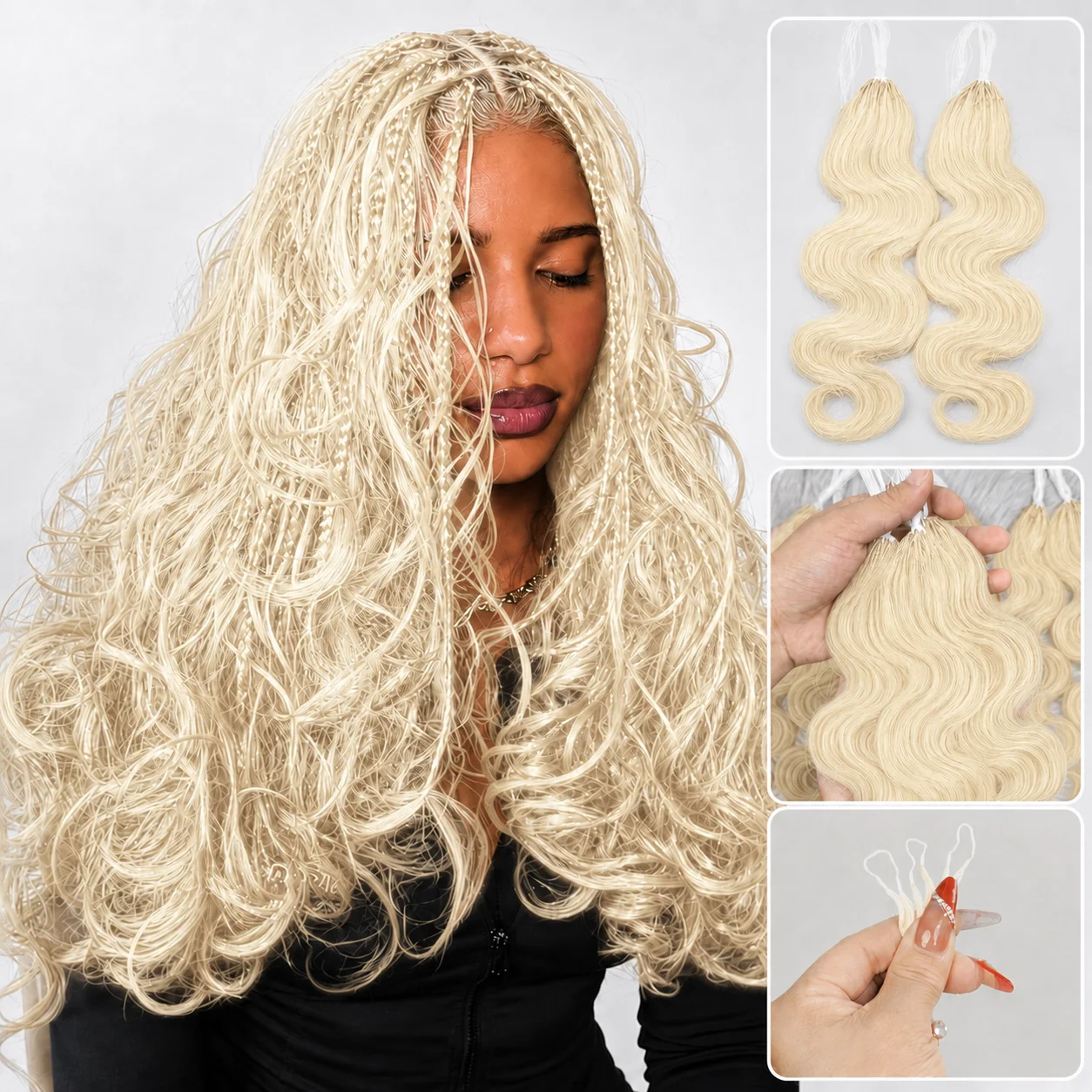 Crochet Braiding Hair - Miracle Knots Feather 613 Color Honey