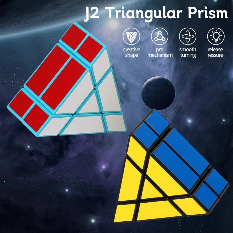 2x2 Cube J2 Triangular Prism Magic Cube MoFangZhai 2X2 Blue/Black Magic Cubes Puzzle Toys For Kids Gift Birthday Christmas Gifts