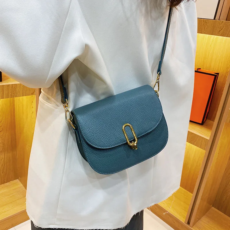 

Soft Genuine Leather Women's Bag Fashion Simple Commuting Solid Colour Single Shoulder Bag Crossbody Bag Luxury Cow Leather Bag