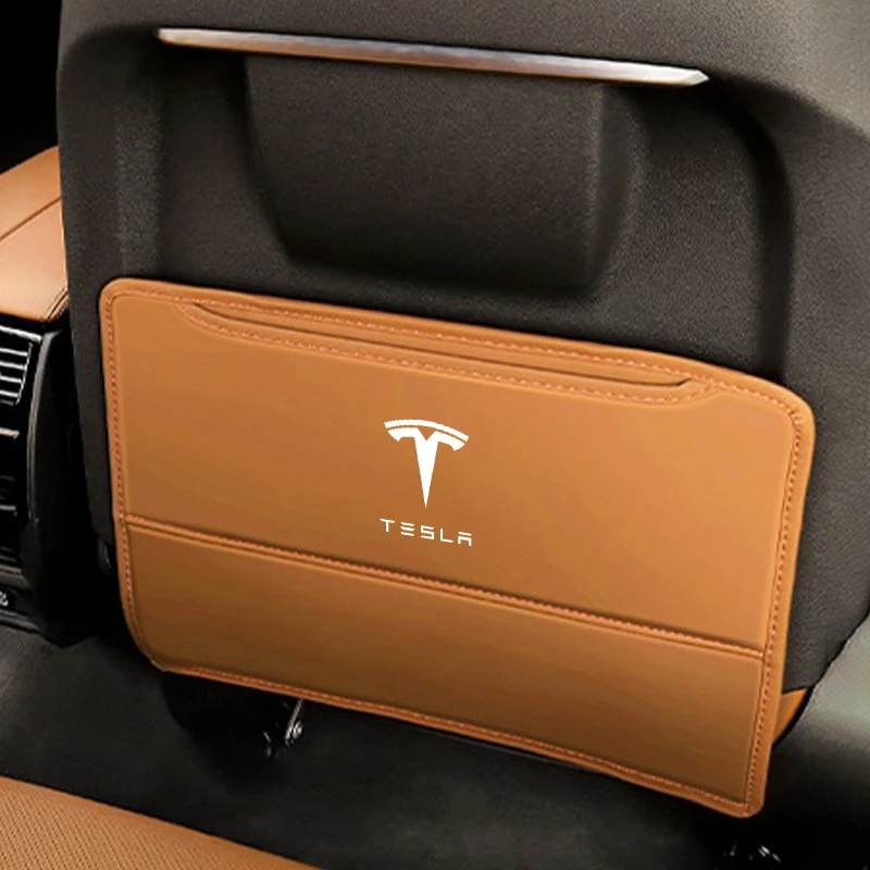 High Quality Car Seat Back Protector Leather Cover For Tesla Model 3 Model S Model X Model Y Roadster 2021 Cybertruck SpaceX