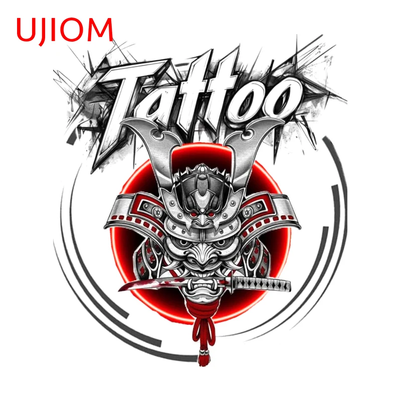 UJIOM Red Style Tattoo Graphics Wall Sticker Artistic Attractive Scratch Proof Vinly Decal Personality Game Room Decoration