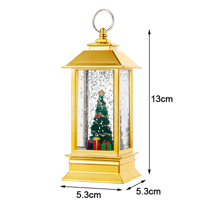 Ornement de lumière carrée de placage à l'eau de Noël, lumières de décoration de père Noël, décoration de fête de Noël