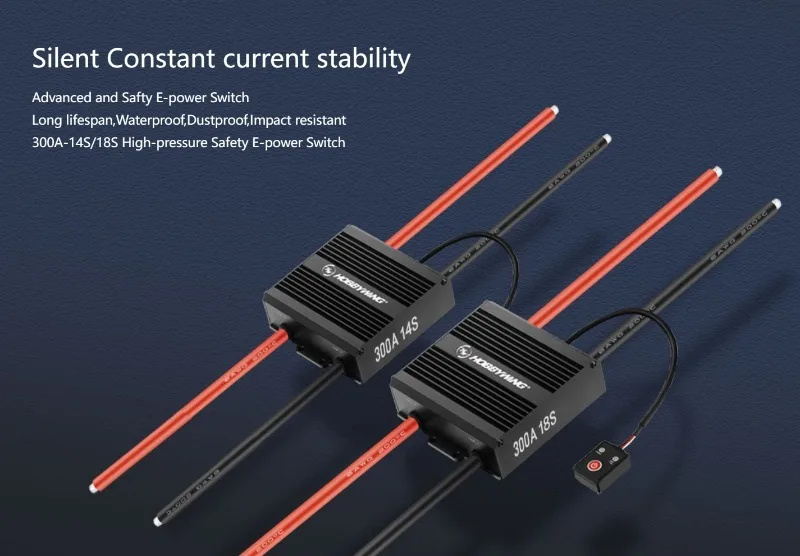 Hobbywing High-pressure HV Safety E-power Switch 14S 200A 300A 18S 36V-78.3V IP67 RTF Anti-Spark Module