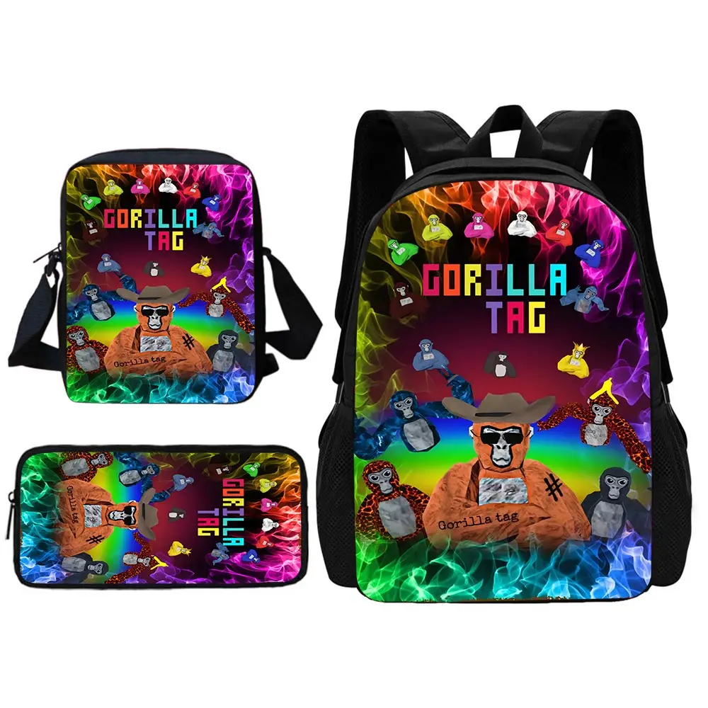 Cartoon Novelty Cool Gorilla tag Child School Backpack With Shoulder Bag Pencil Bags School Bags for Boys Girls Best Gift