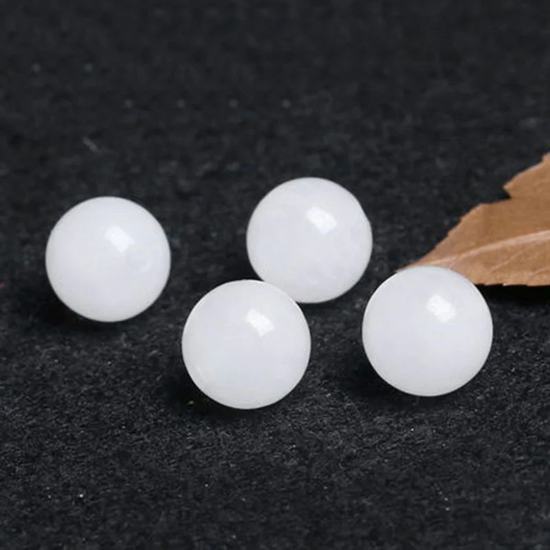 4A Natural White Chalcedony Single Bead DIY Beads Crystal Jewelry Making