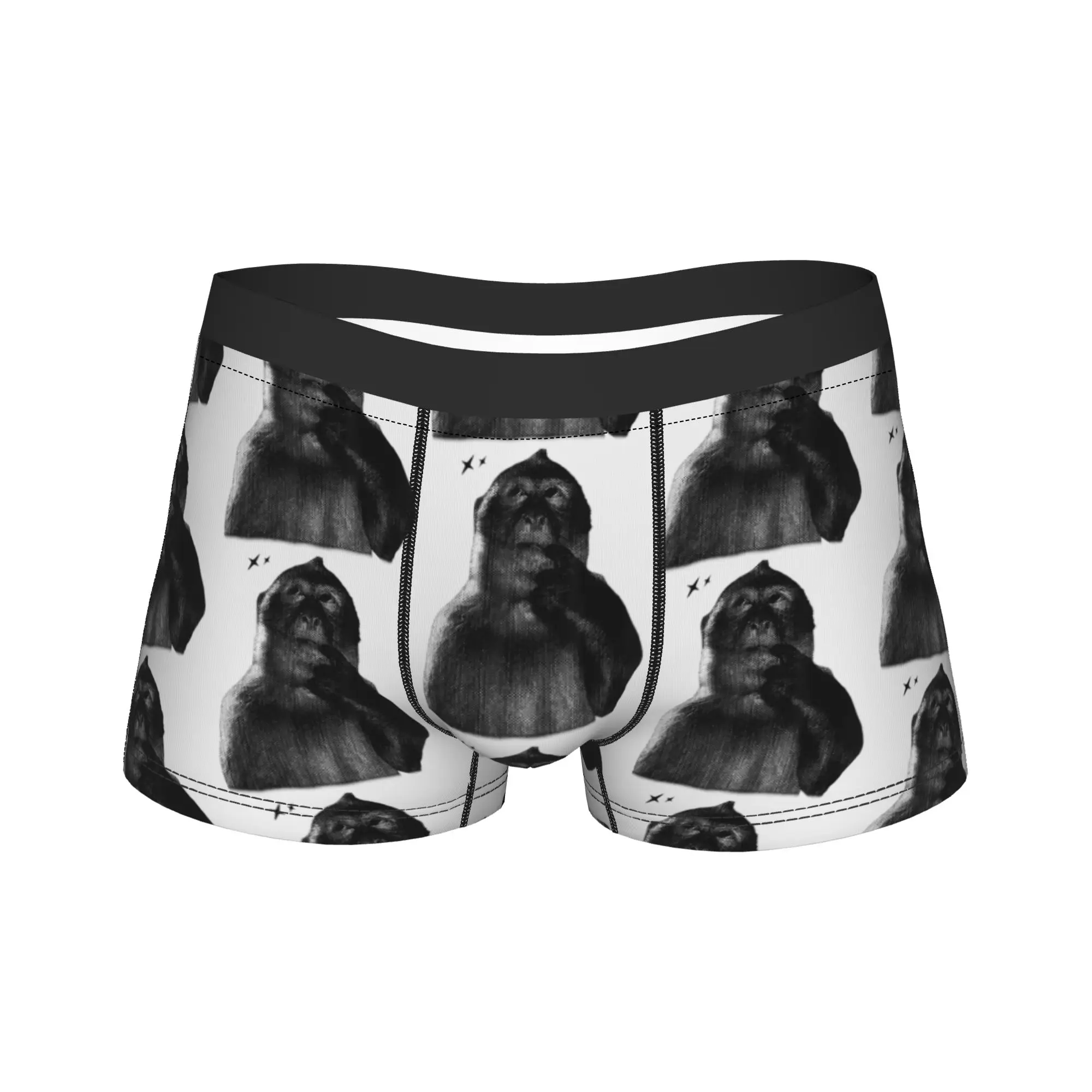 Thinking Monkey Meme  Merch Boxers Briefs Funny Underwear  Boxer Pants Gag Gifts For Man