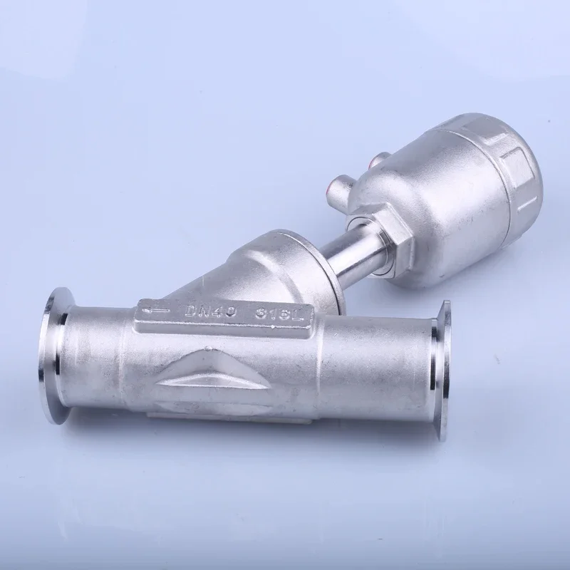 316L Stainless Steel Quick-install Pneumatic Steam Angle Seat Valve, Y-type Clamp Angle Seat Valve, High Temperature Resistant