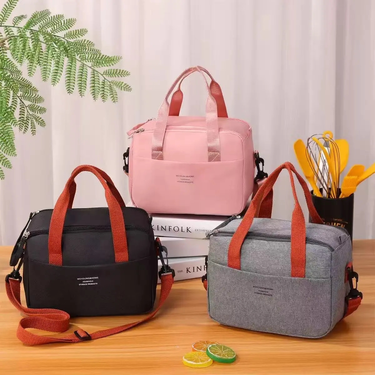 Portable Lunch Bag For OL Women Thermal Insulated Lunch Box Tote Cooler Handbag Waterproof Bento Pouch Office Food Shoulder Bags
