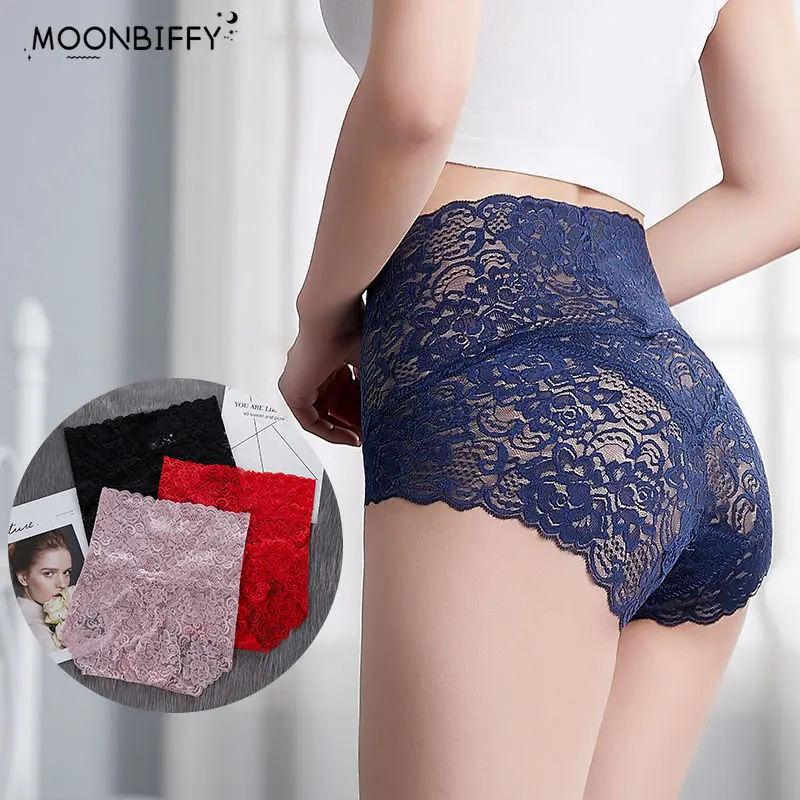 Sexy Lace Shapers Panties Europe Women Seamless Hip Raise Slimming Tummy Control Briefs Transparent 3XL Large Size Lingerie