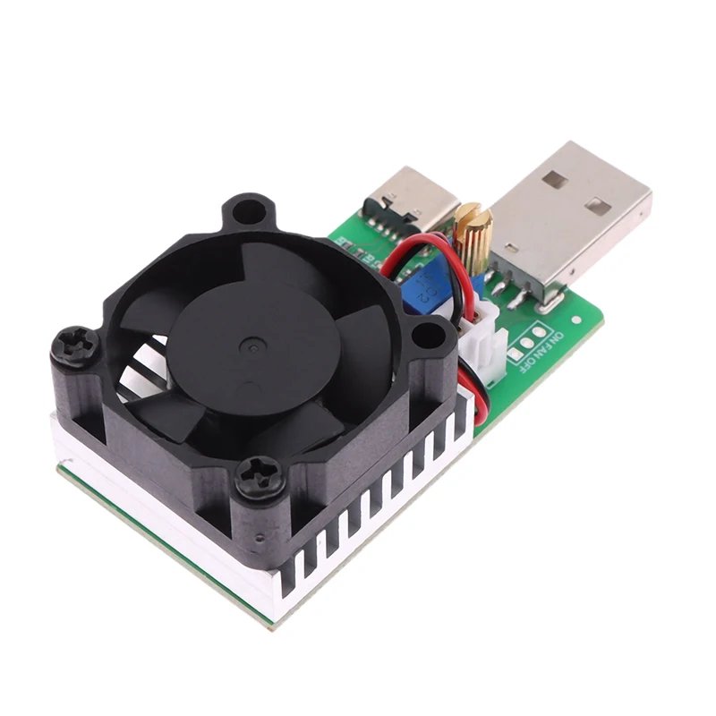 22W 3A Load Tester Electronic Load Test Resistor Module USB&Type C Interface Adjustable Constant Current With Cooling Fan