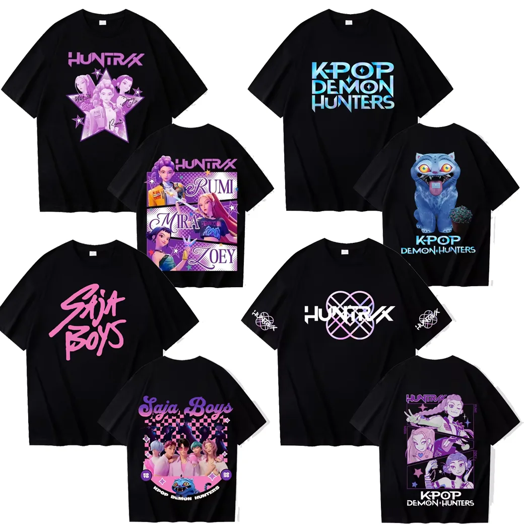 

KPop Demon Hunter T-shirt 3D Saja Boys Print Kid Anime Tee Y2k Top Men Women Short Sleeve T shirt Harajuku Cute Clothes For Girl