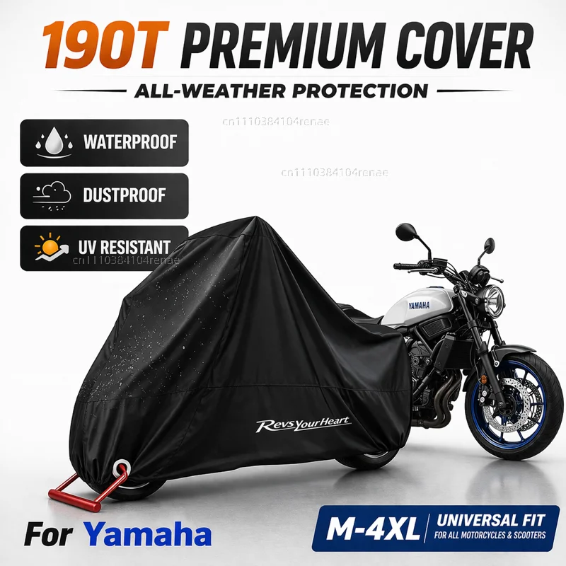 For Yamaha R1 R3 R25 Mt-09 Mt07 Fazer Fz6 Xj6 R15 Rxv YBR125 190T Motorcycle Cover Waterproof Dustproof UV Protection All Season