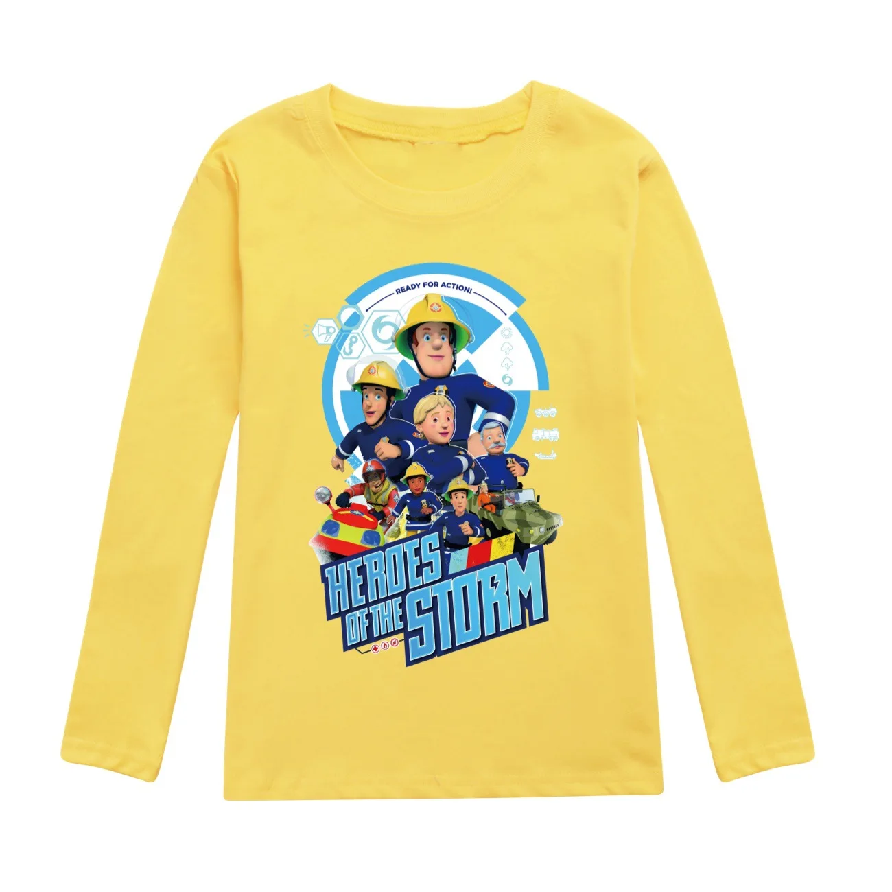 FIREMAN SAM T-shirt Kids Autumn Clothes Boys Cartoon Firefighter T Shirt Baby Girls Long Sleeve Loose Tops Children\'s Clothing