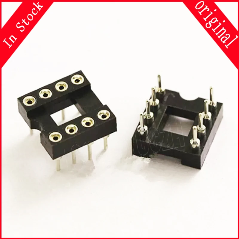 20pcs/lot DIP-8 Round Hole 8 Pins 2.54MM DIP DIP8 IC Sockets Adaptor Solder Type 8 PIN IC Connector In Stock