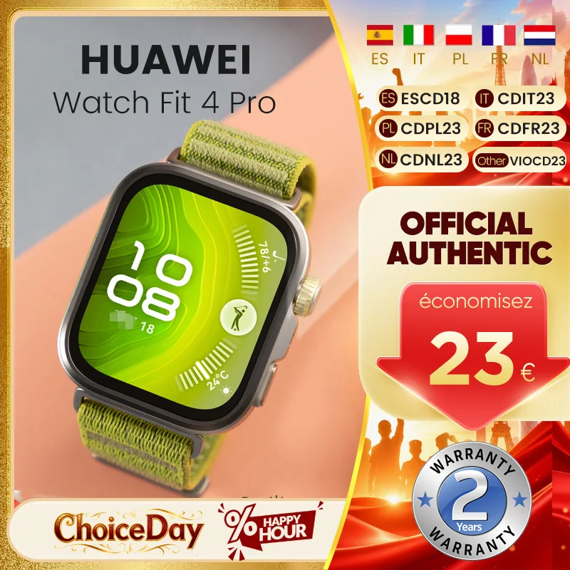 Montre connectée HUAWEI WATCH FIT 4 Pro d'origine, appel Bluetooth, HarmonyOS, écran couleur AMOLED de 1,82 pouces, capacité de la batterie 400 mAh