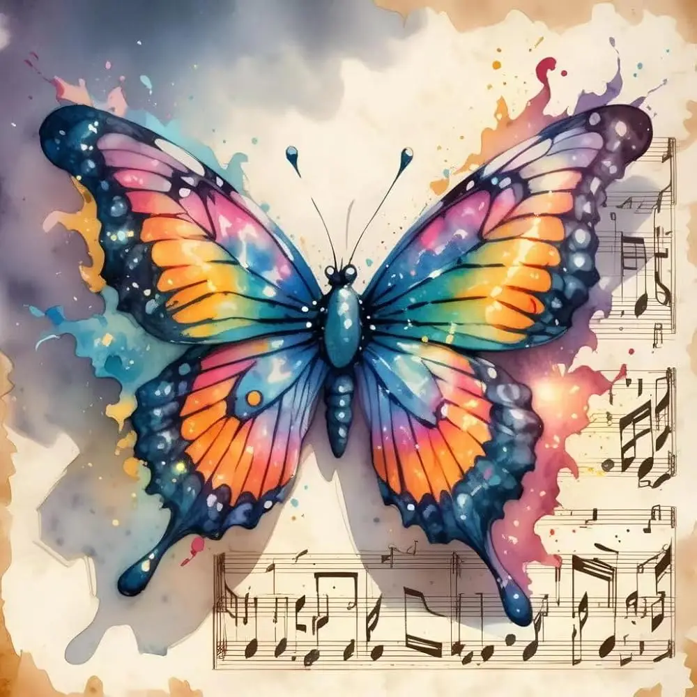 

5D Butterfly Diamond Art Kits for Adults, Full Square Drill Fantasy Animal DIY Diamonds Painting Set Paint By Numbers, Shiny