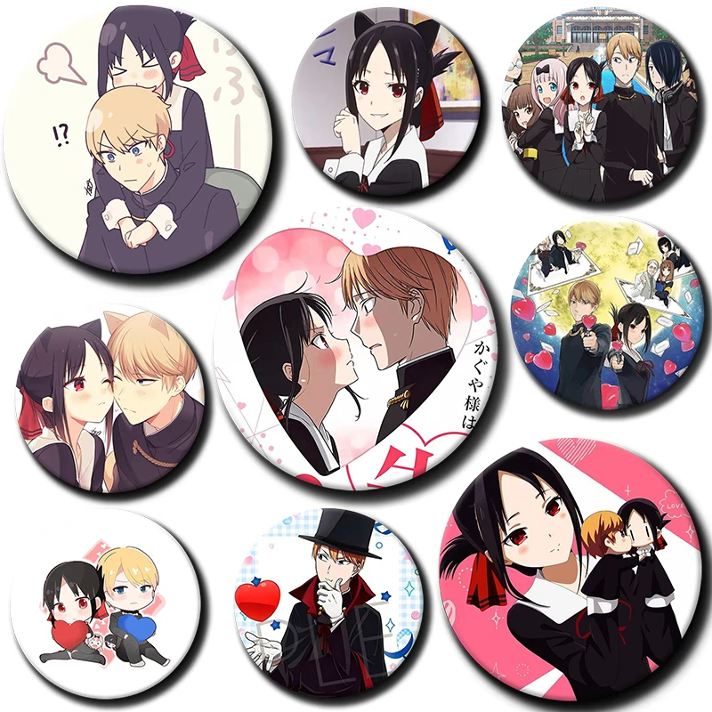 

Anime Kaguya Sama Love Is Wars Brooches Pins Fashion Jewelry Accessories Cartoon Badge for Clothes Backpack Decoration Gifts