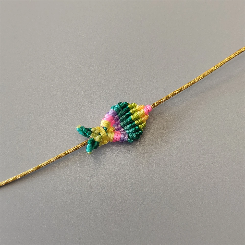 Summer Women Rainbow Tropical Colorful Gold Rope Handmade Fish Lucky Cute Whale Tail Braided Bracelet Jewelery Bestie  Gift
