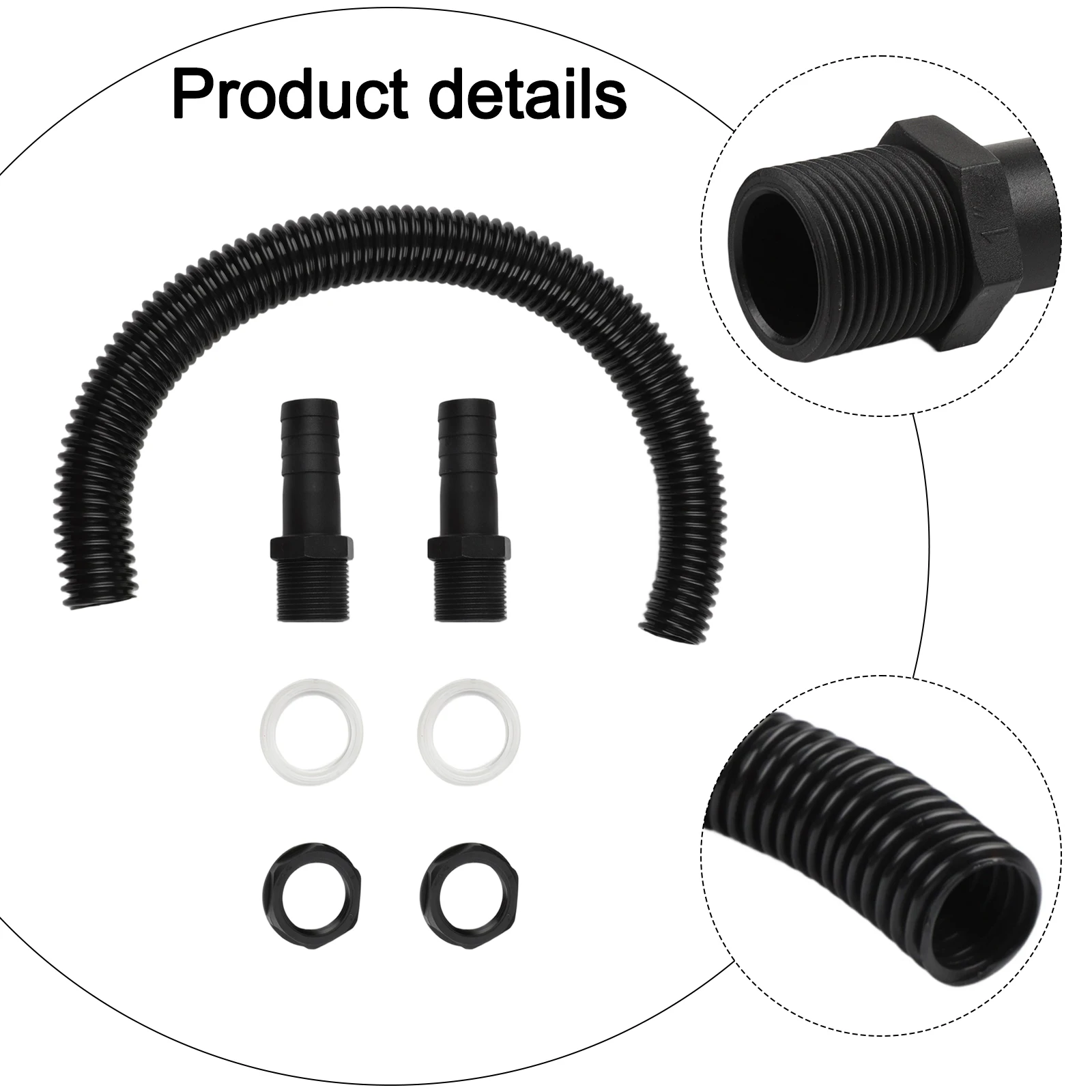 

Rainwater Harvesting Connector Kit for Dual Water Butt Setup with 3/4 Thread 50cm Pipe and All Required Fittings