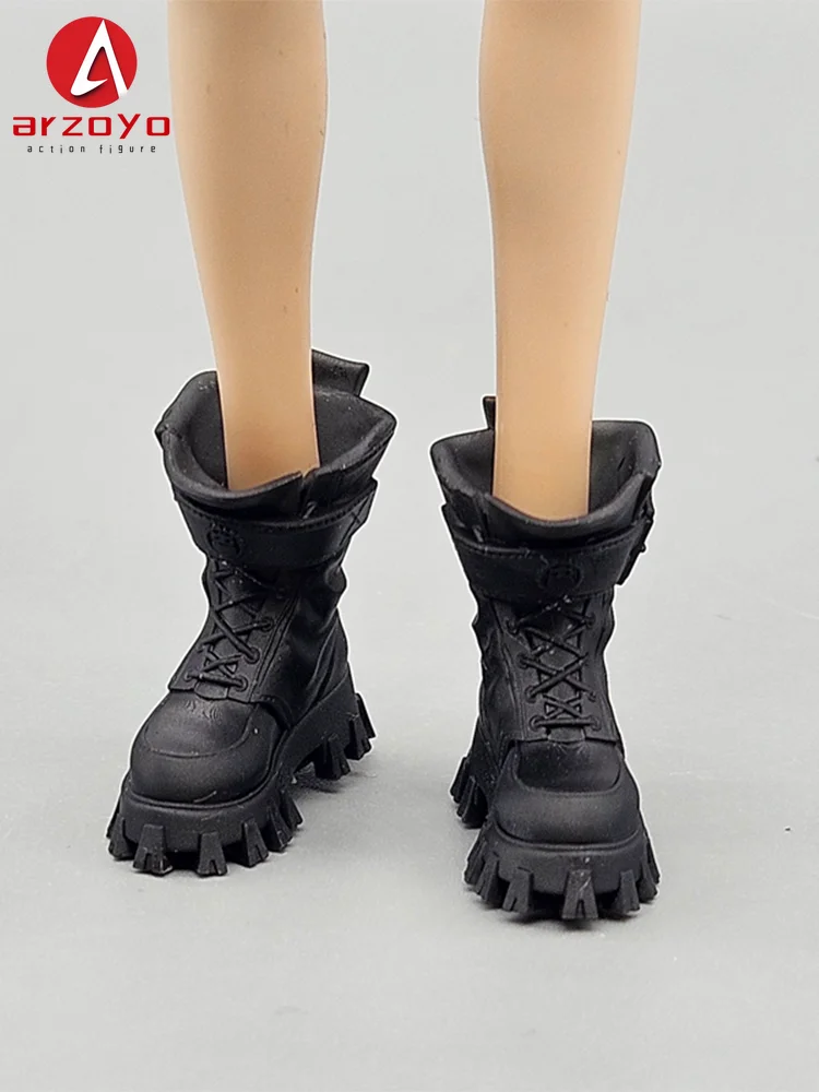 Disponibile Stivali da combattimento con design con cinturino nero in scala 1/12 Scarpe da guerriera adatte per corpo di bambola Action Figure da 6 pollici