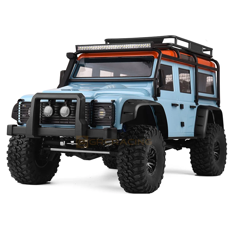 Couvercle de lampe avant en acier inoxydable, modèle RC, pour voiture sur chenilles 1/8 RC MJX H8H Defender, accessoires