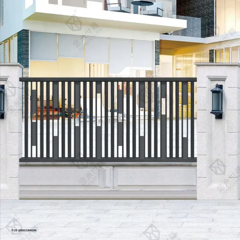 Royal Type Aluminum Gate Fence for Villa Use Modern Design with Brass and Metal Material for Wall and Stair Railing