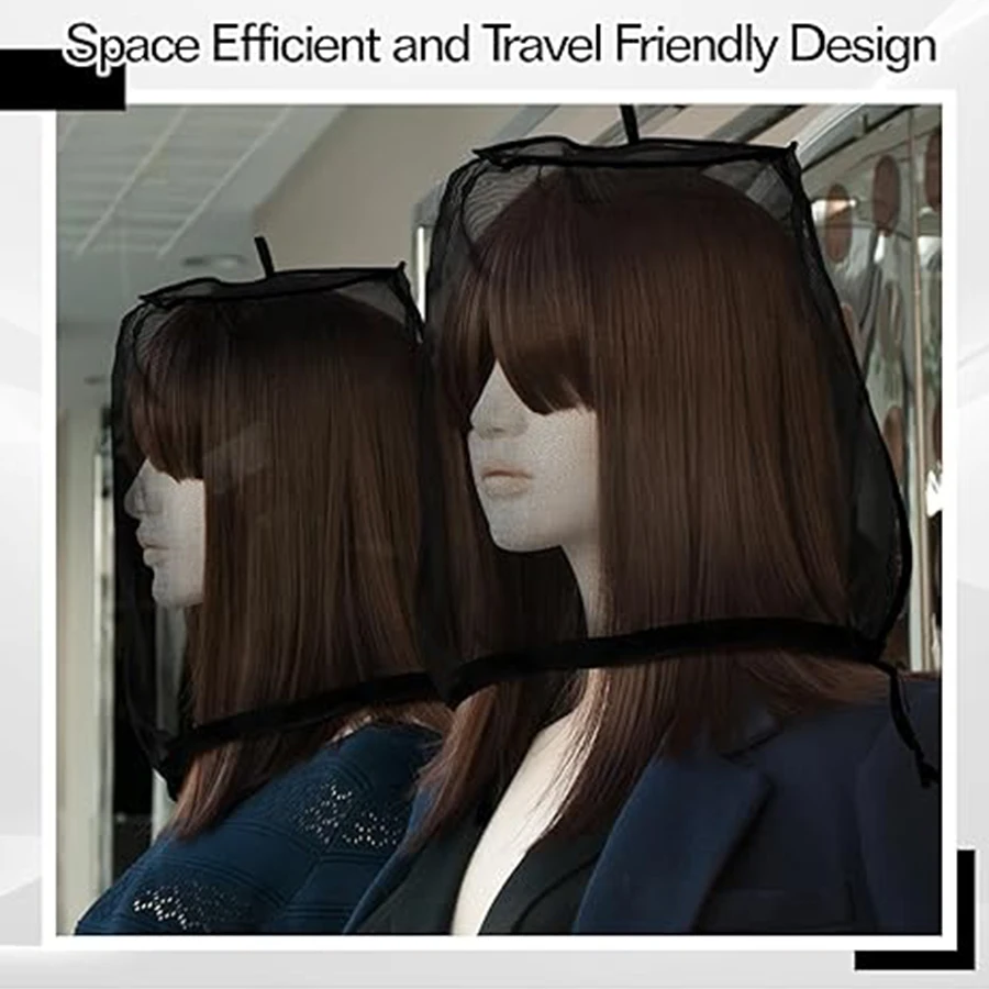 1/6 Pcs Wig Bags Adjustable Wig Storage for Multiple Wigs with Drawstring  Portable Wig Storage Bags image 6