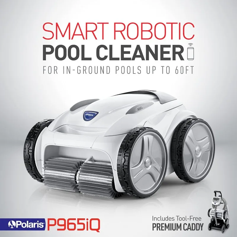 Polaris P965iQ Sport Robotic Pool Cleaner، مكنسة كهربائية أوتوماتيكية لحمامات السباحة الداخلية حتى 60 قدمًا، تطبيق ذكي، WiFi، Amazon Alexa