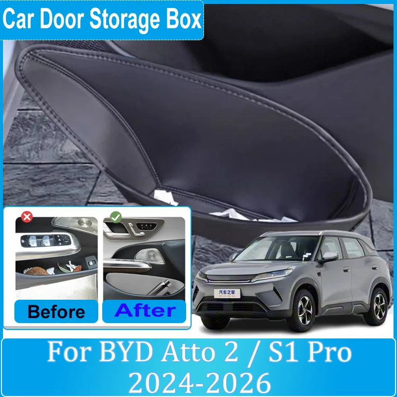 Auto Door Storage Box For BYD Atto 2 Accessories S1 Pro Yuan Pro UP 2024 2025 2026 Car Storage Box Slot Organizer Cover Bodykits