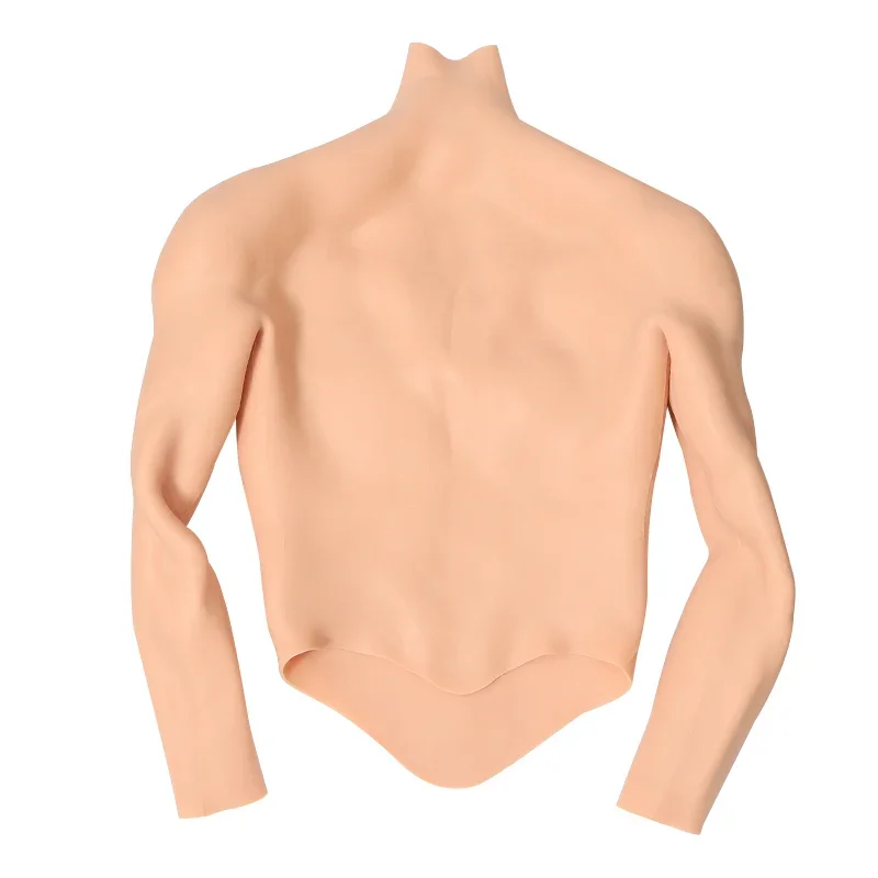 Upgrade silicone fake muscle half-body suit men's artificial abdominal muscle cosplay clothing