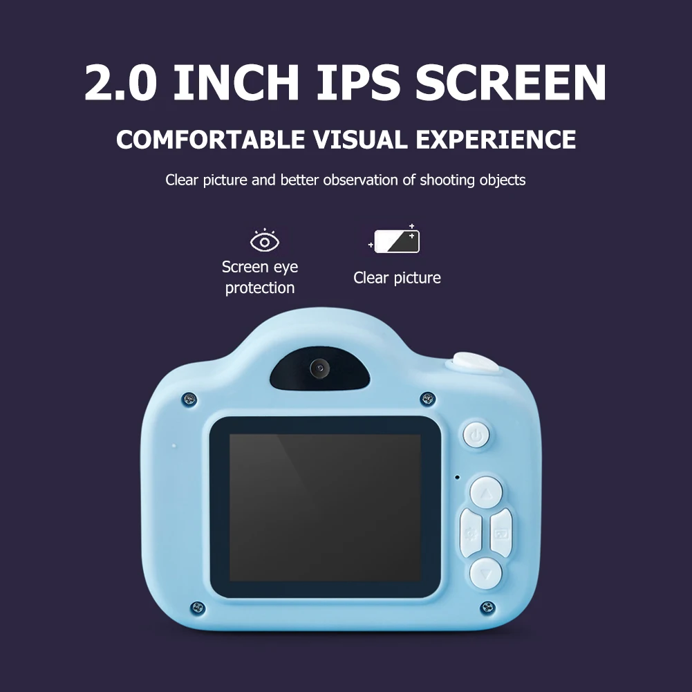 กล้องเด็ก 2 นิ้ว 1080P กล้องวิดีโอดิจิตอล HD สำหรับเด็กเล็ก ของเล่นกล้องพร้อมเคสซิลิโคนและการ์ด TF 32G สำหรับเป็นของขวัญคริสต์มาส