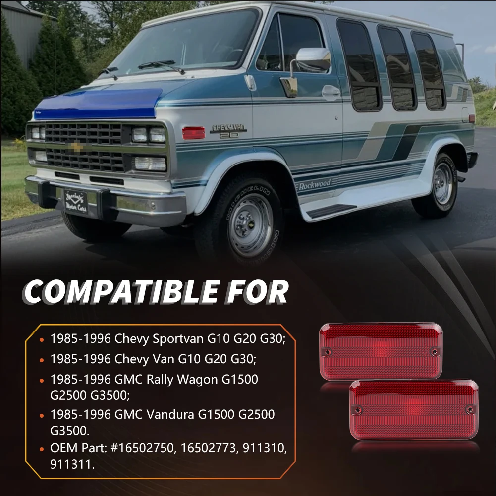 2PCS Front OR Rear side marker light Fender Turn Signal Lights for Chevy C/K C10/20/30 GMC van G10 G20 G30 G1500 G2500 G3500