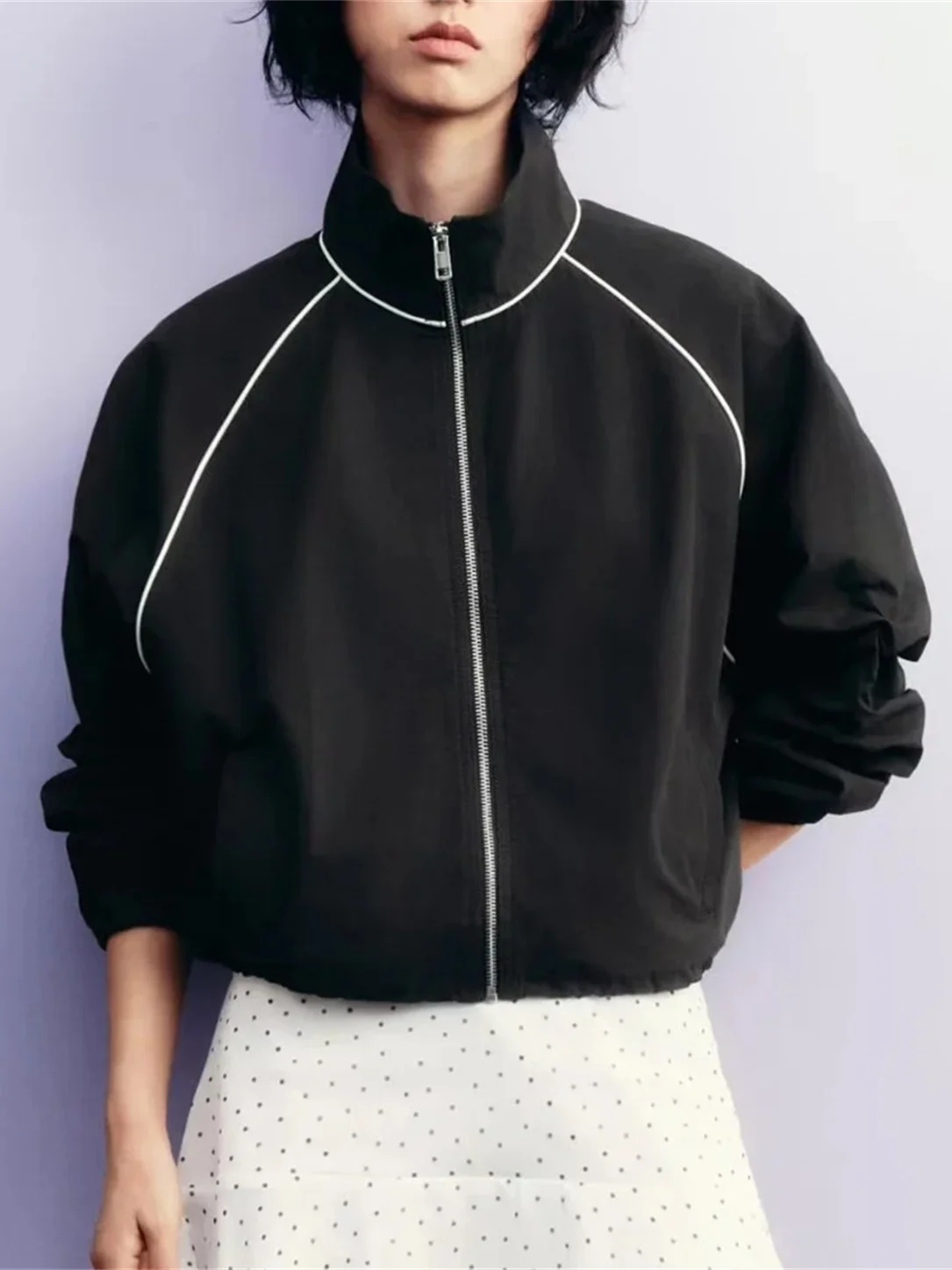 Casual Sle Feminino Longo Sve Gola Nylon Puffy Jaet Zipper Outerwear Outono Nova Chegada Ele Faion Senhoras...