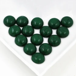 New Fashion 40pcs 8mm 10mm 12mm Dark Green Color Flat Back Resin Cabochons Cameo