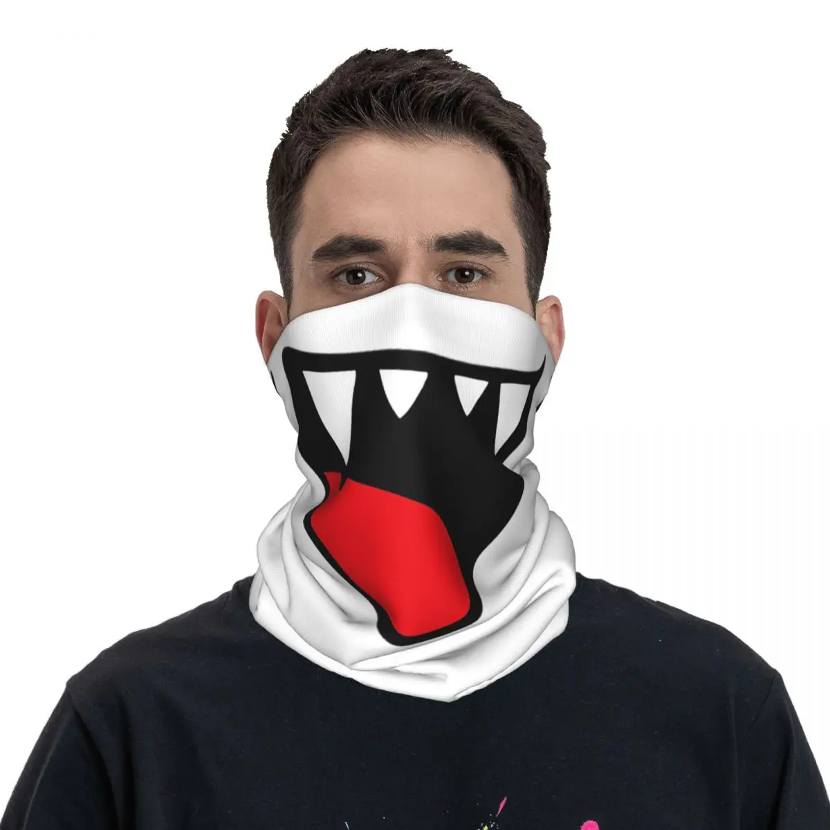 Retro Video Game Boo-ghostface Bandana Neck Gaiter Printed Mask Scarf Warm Headband Cycling For Men Women Adult Winter