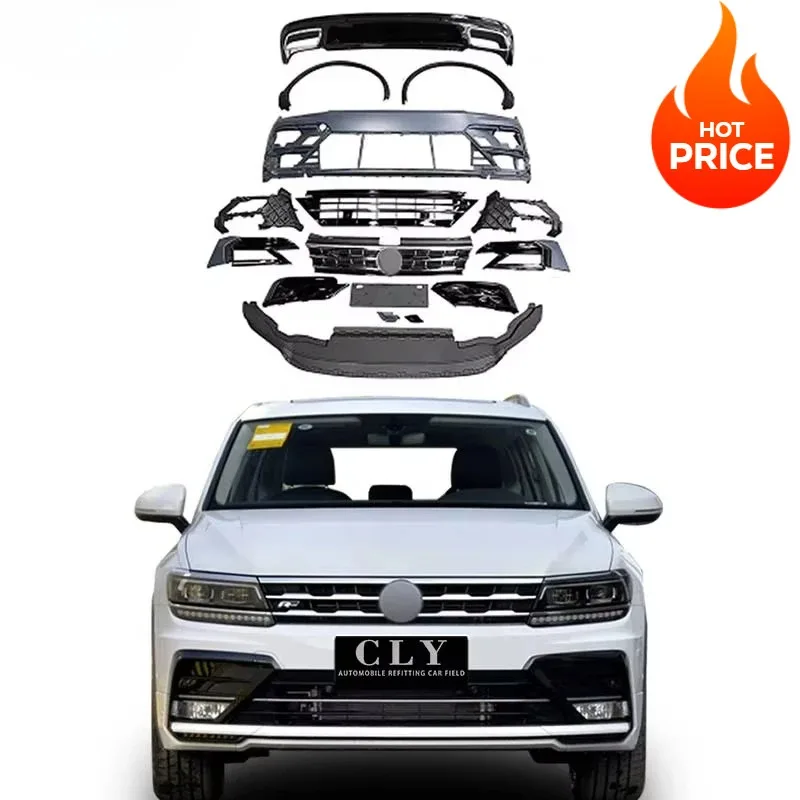 

Горячая распродажа! Автомобильные бамперы для VW Tiguan Facelift — комплекты кузова R Line: передний бампер с решеткой, аркой переднего колеса и насадки заднего диффузора