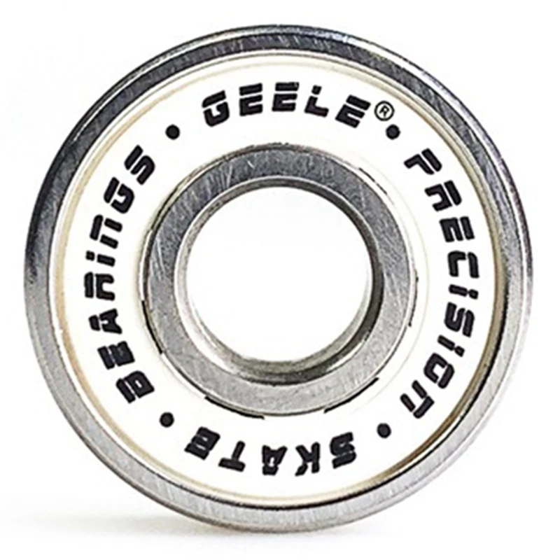 Geele 8Pcs Skateboard Bearings Deep Groove Ball Bearing 608 Bearing For Skateboard Longboard Inline Pulley Turntable Silver