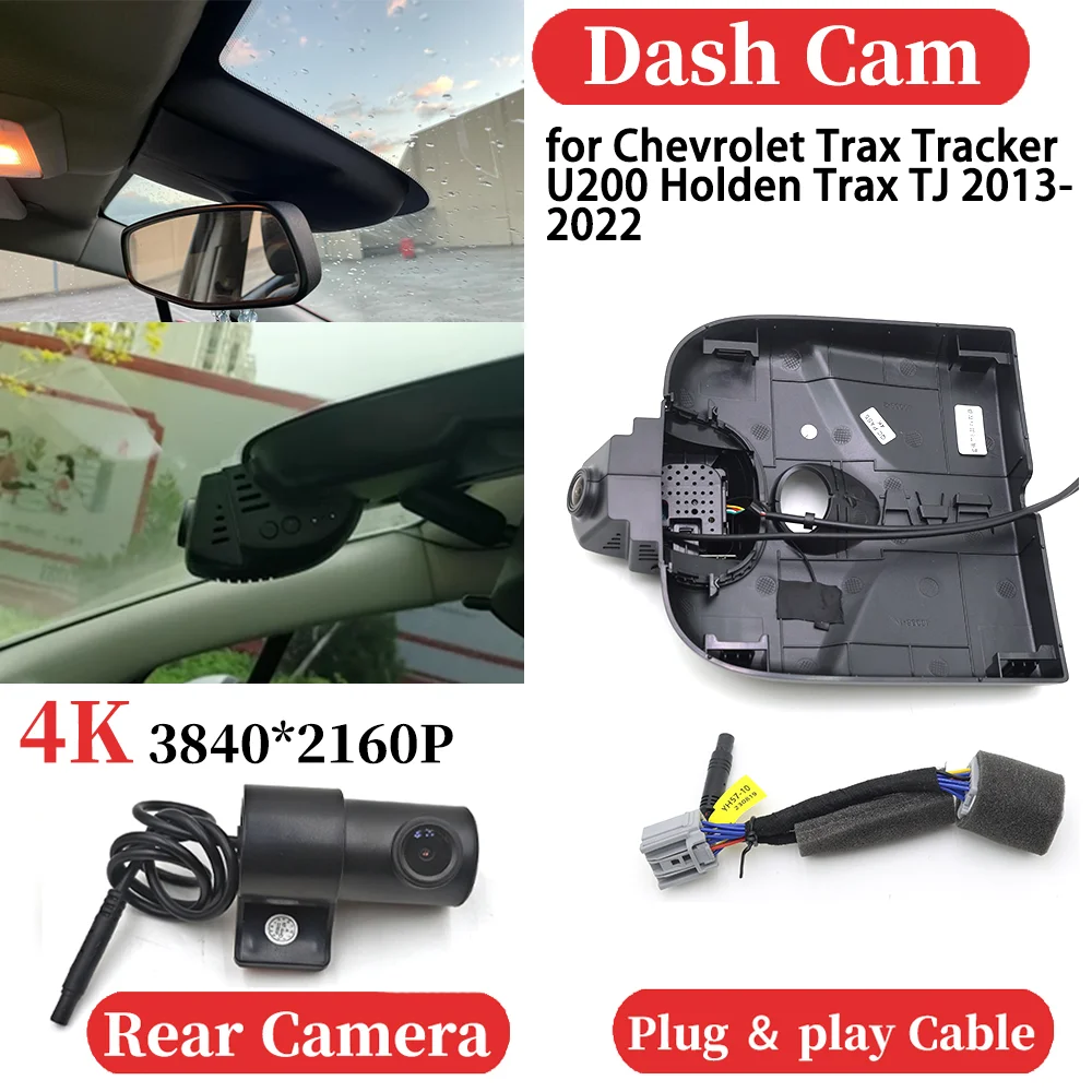 

ZJCGO for Chevrolet Trax Tracker U200 Holden Trax TJ 2013-2022 Car Front＆Rear 4K Video Recorder DVR Dash Cam Dashboard Camera