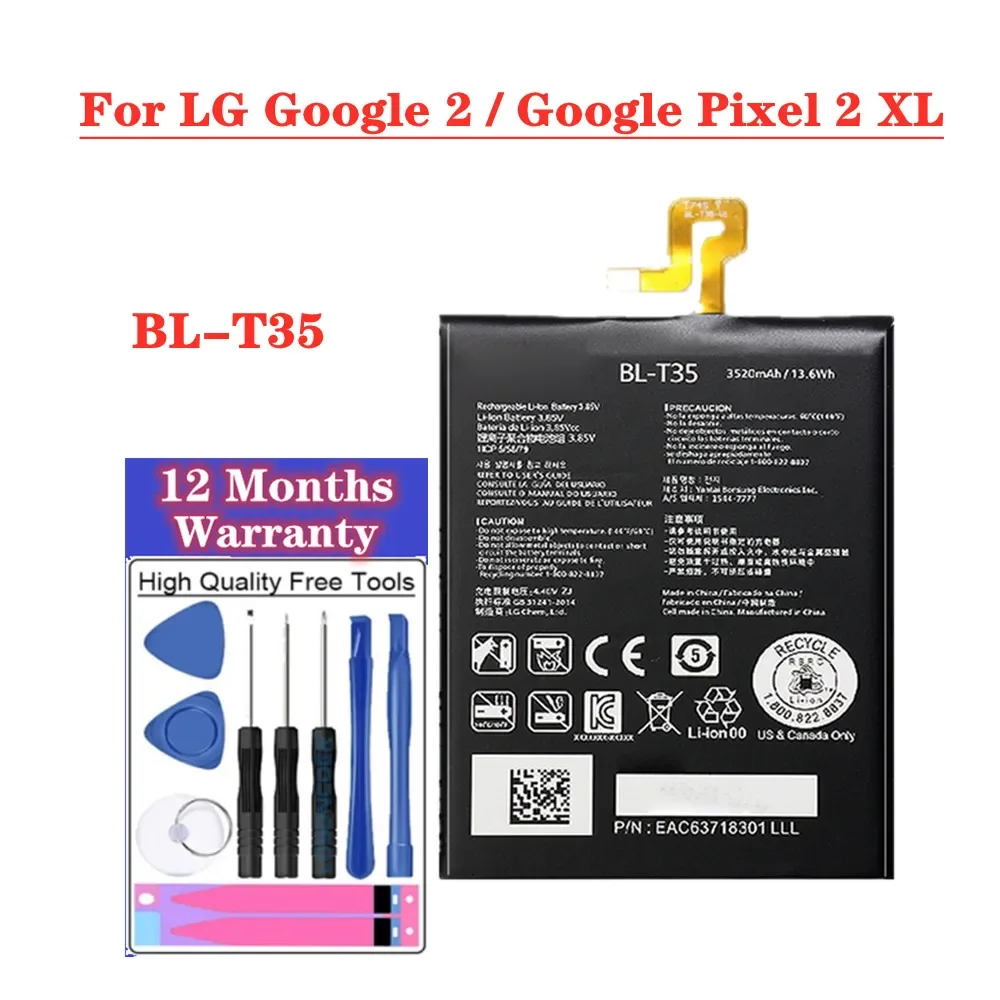 

3520 мАч BLT35 BL-T35 аккумулятор для телефона LG Google Pixel 2 XL/Google 2, высококачественный сменный аккумулятор + инструменты