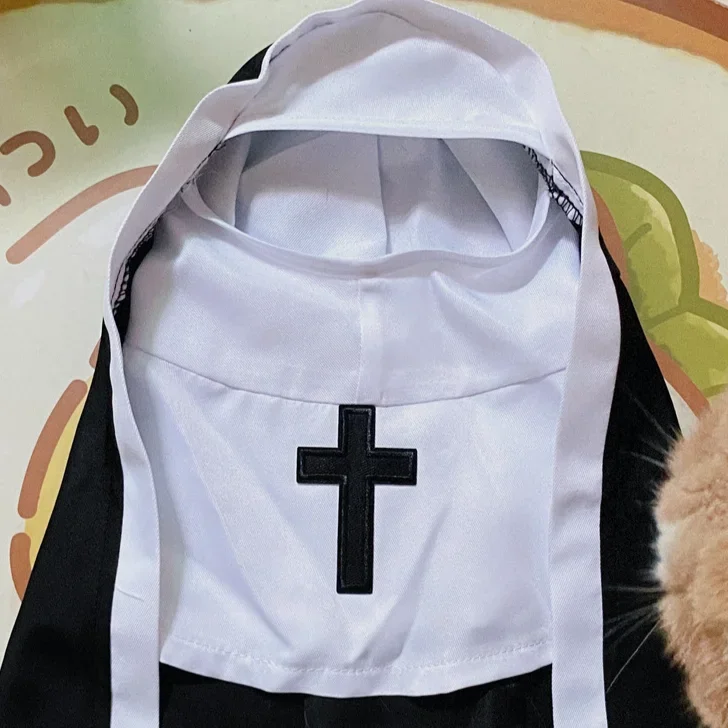 Pet Cat Halloween Costumes Nun Cloak For Small Pet Cosplay Dress Kawaii Pet Clothes Cat Kitten Puppy Funny Accessoties Gift