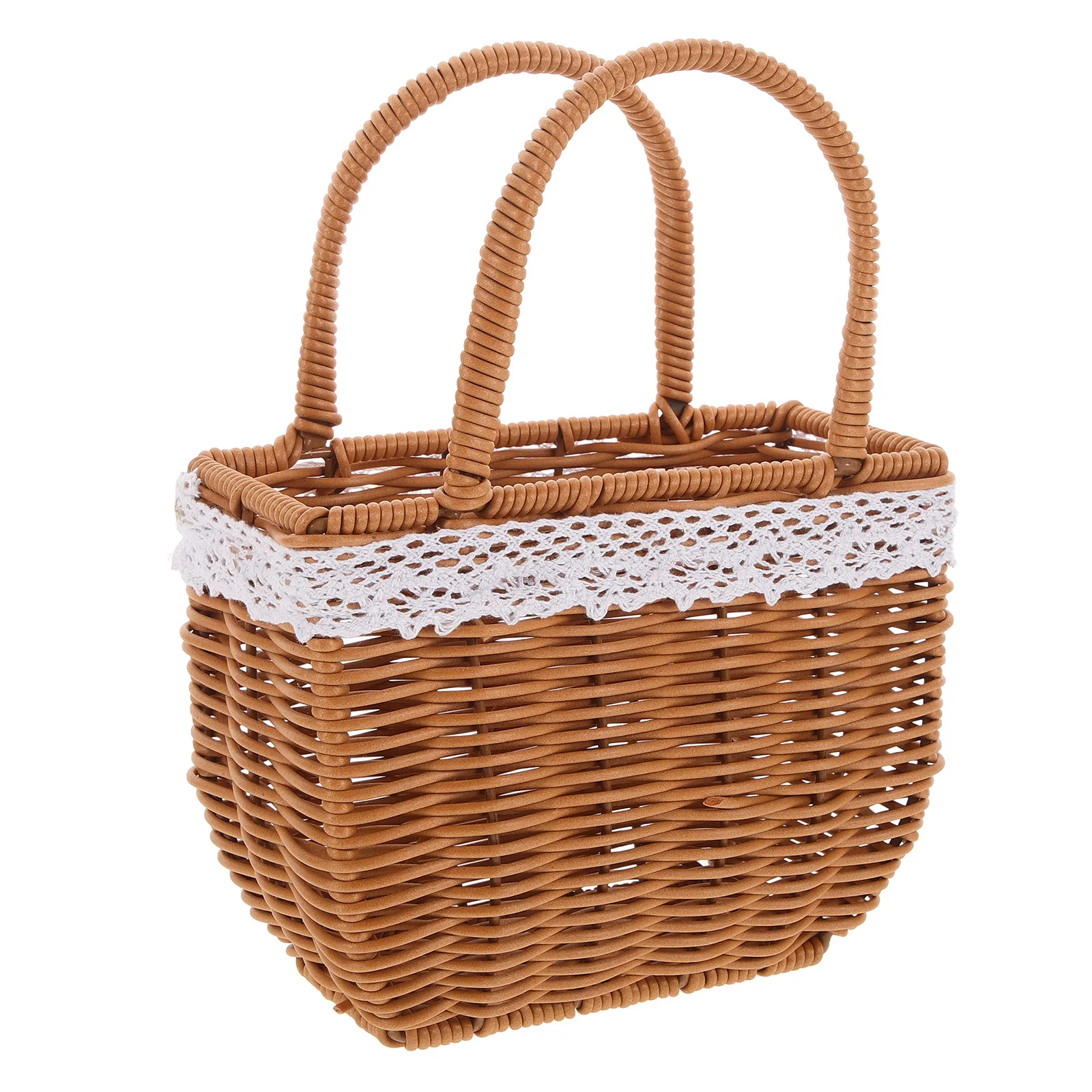 

Woven Wicker For Women Handwoven Clutch Purse Gift Basket Small Picnic Basket Storage Bag Flower Arrangement Container Beach