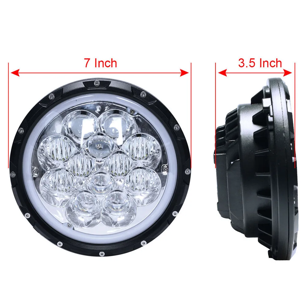 Auto accessories wholesale 7 inch round led headlight dual color hells angels led lights for cars exterior