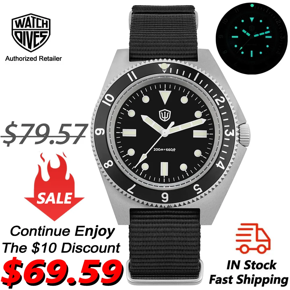 Watchdives WD1972 Quartz Watch VH31 Sweep Seconds Movement Sapphire Crystal BGW9 Luminous 20Bar Waterproof Wristwatch