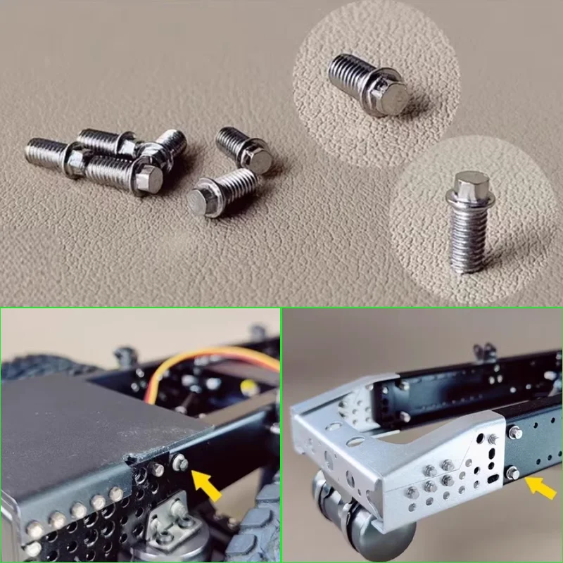 Metal Simulation M3 External Hexagonal Bolt for 1/14 Tamiya RC Truck SCANIA 770S R620 VOLVO BENZ Arocs MAN TGX Car Accessories