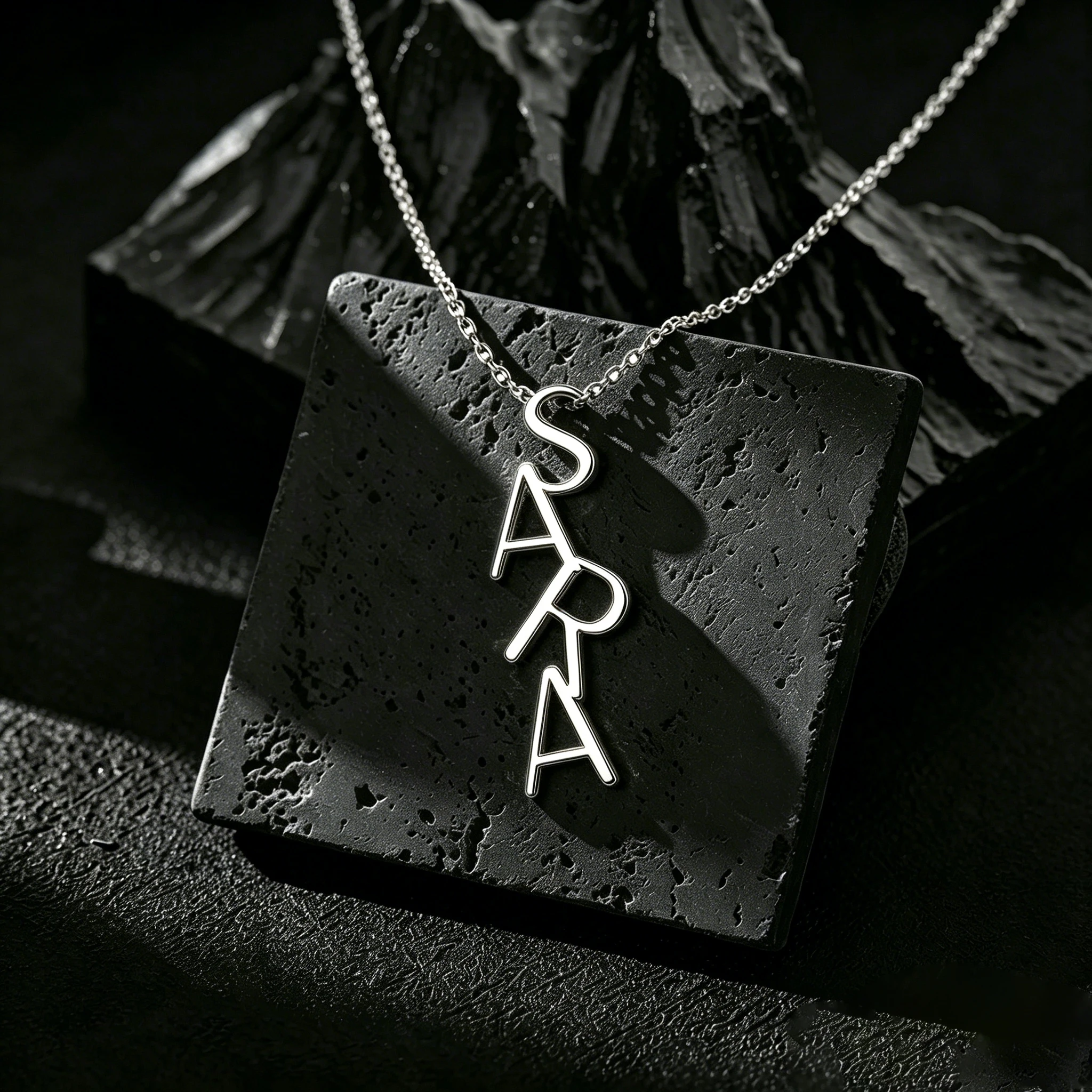 

Custom Name Letter Necklace Stainless Steel Personalized Oversized Pendant Choker Chain Fashion Minimalist Daily Gift for Her