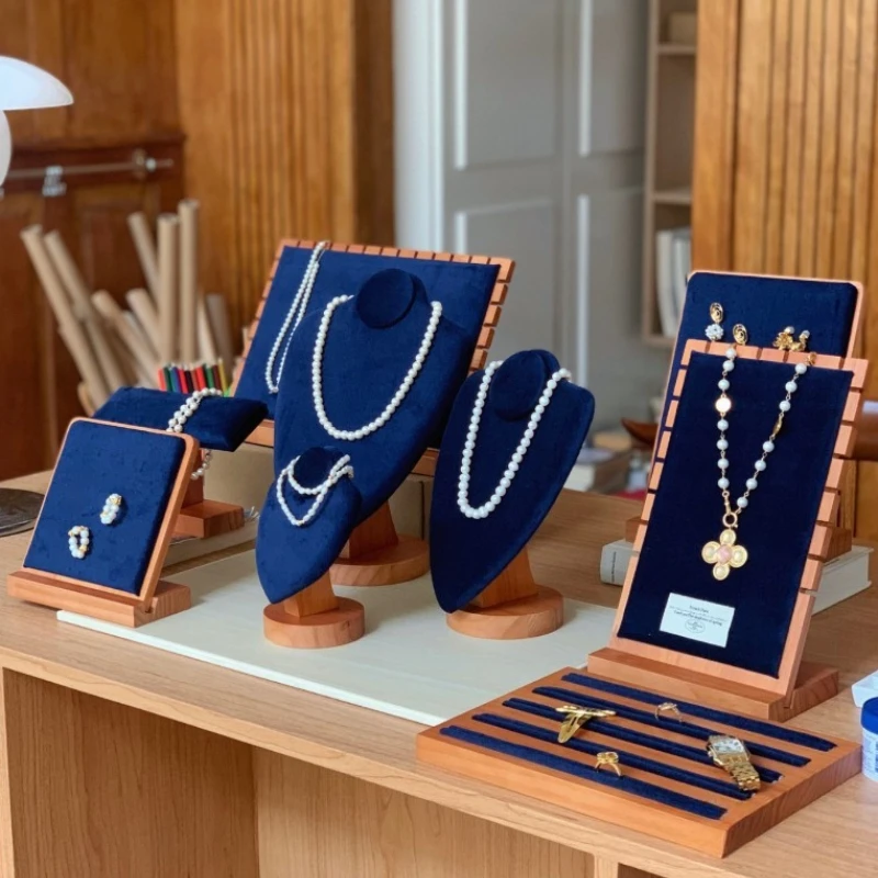 

Деревянная подставка для ювелирных изделий, ожерелье, ювелирные изделия, стеллаж, кольца, серьги, органайзер, держатель, ювелирный браслет, выставочная подставка