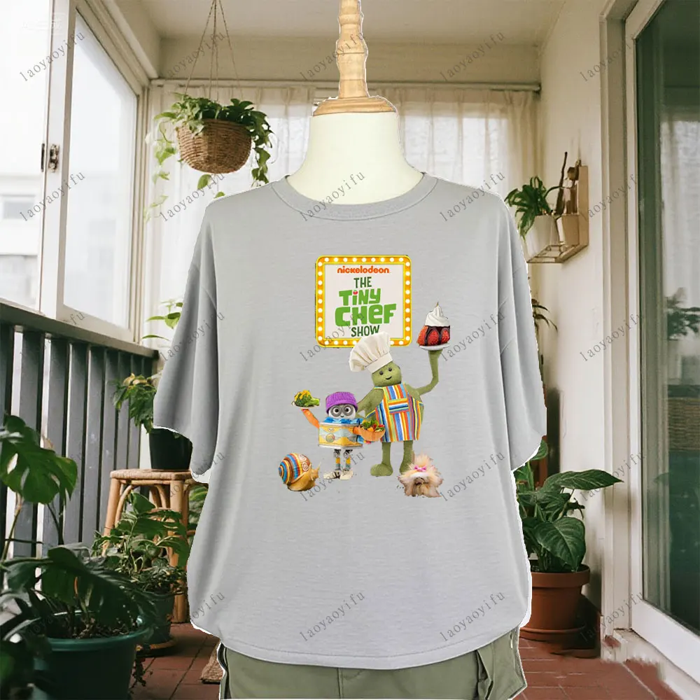 The Tiny Chef Show Season Cute Cartoon Printed T Shirt Funny Graphic T Shirts Short-sleeve O-neck Streetwear Classic Pattern