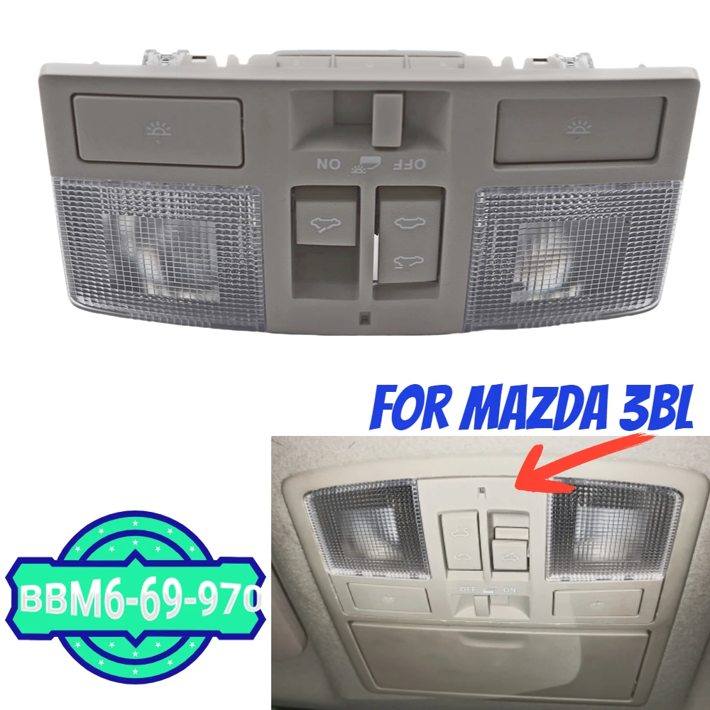 For Mazda 3 BL Car Interior Roof Light Front Reading Lamp Dome Ceiling Glasses Case With Sunroof Switch BBM6-69-970