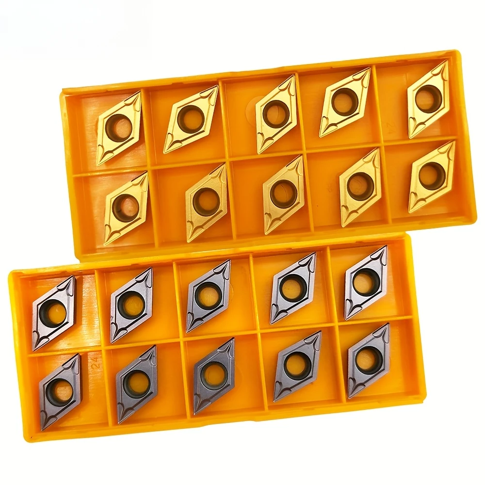 

20pcs DCMT11T304/308 Carbide Inserts - 55° Diamond Turning Tools for Steel/Stainless (BP010/BP1125 Grade)
